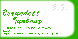 bernadett tumbasz business card