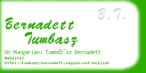 bernadett tumbasz business card